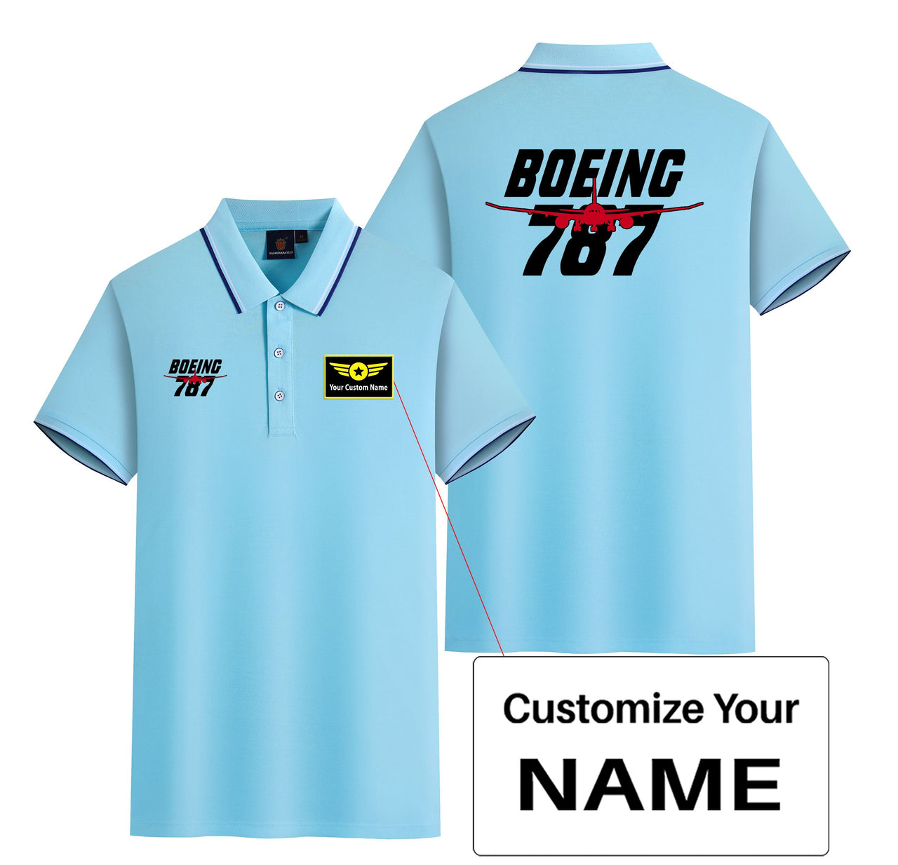 Amazing Boeing 787 Designed Stylish Polo T-Shirts (Double-Side)