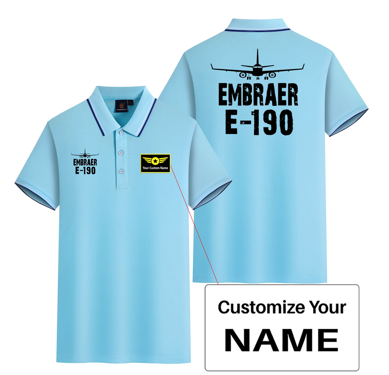 Embraer E-190 & Plane Designed Stylish Polo T-Shirts (Double-Side)