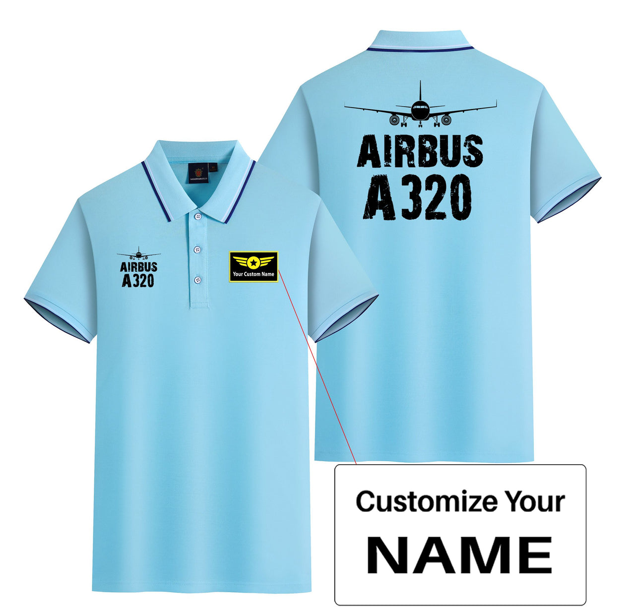 Airbus A320 & Plane Designed Stylish Polo T-Shirts (Double-Side)
