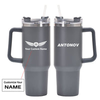 Thumbnail for Antonov & Text Designed 40oz Stainless Steel Car Mug With Holder