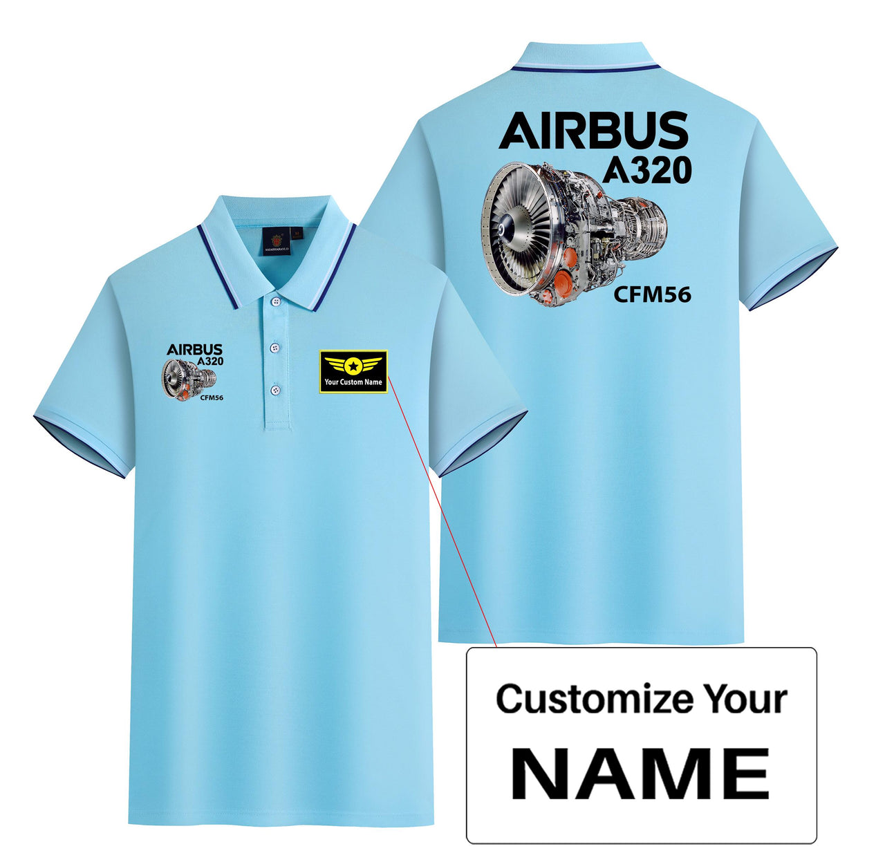 Airbus A320 & CFM56 Engine Designed Stylish Polo T-Shirts (Double-Side)