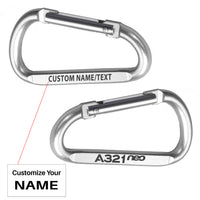 Thumbnail for A321neo & Text Designed Aluminum Alloy Carabiner Key chains