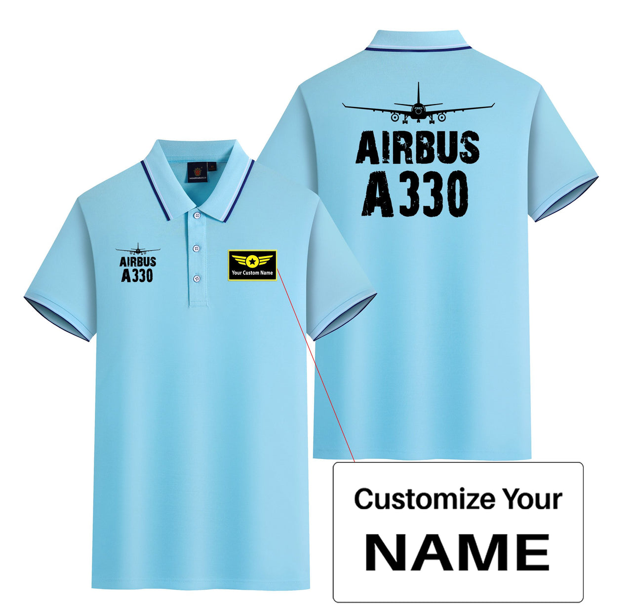 Airbus A330 & Plane Designed Stylish Polo T-Shirts (Double-Side)