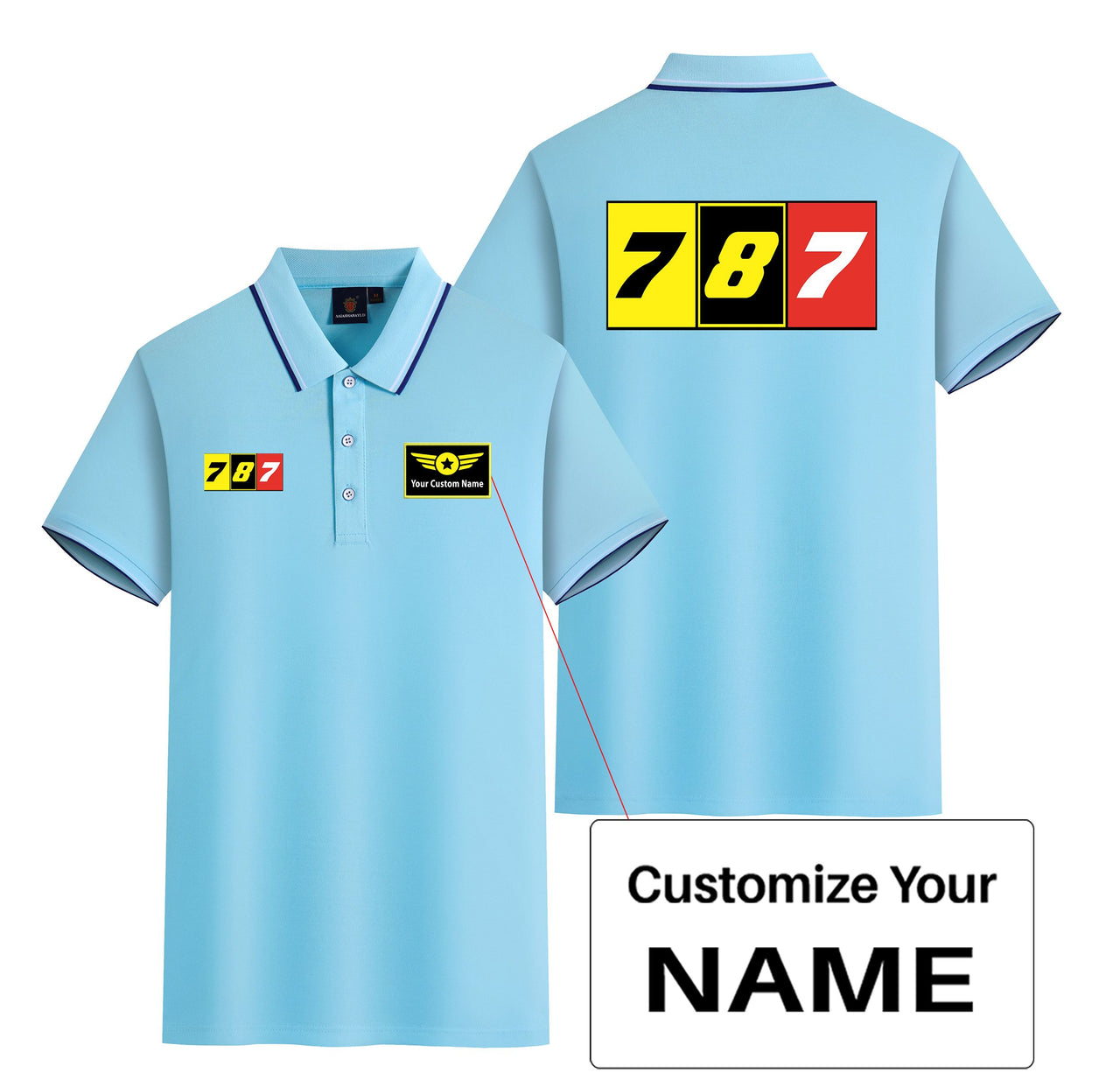 Flat Colourful 787 Designed Stylish Polo T-Shirts (Double-Side)