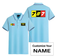 Thumbnail for Flat Colourful 787 Designed Stylish Polo T-Shirts (Double-Side)