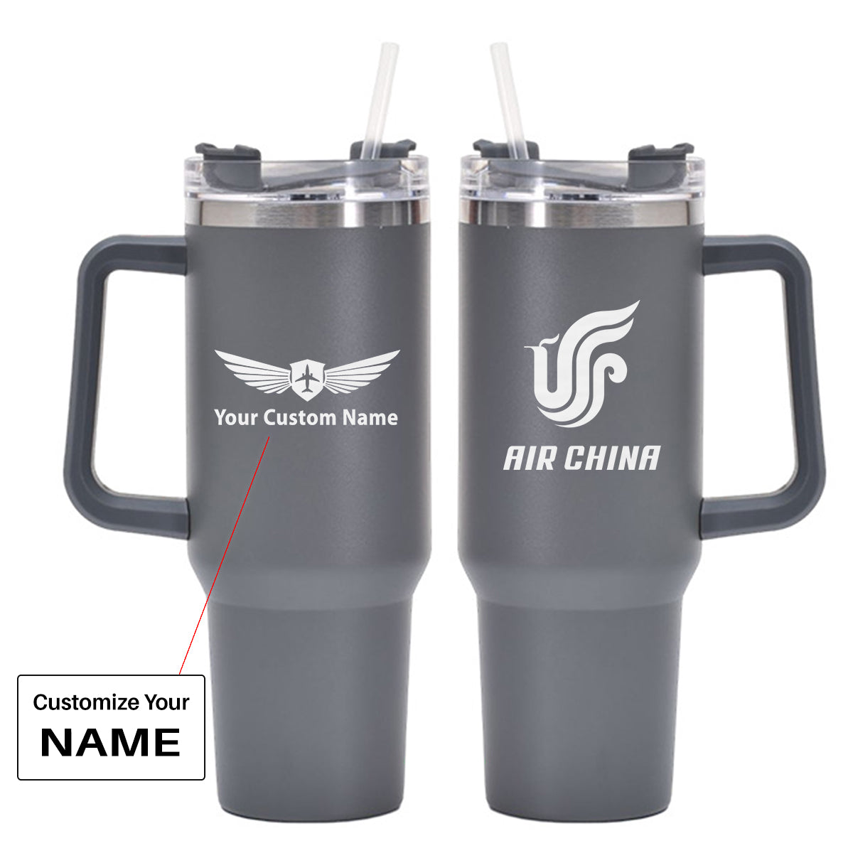 Air China Airlines Designed 40oz Stainless Steel Car Mug With Holder