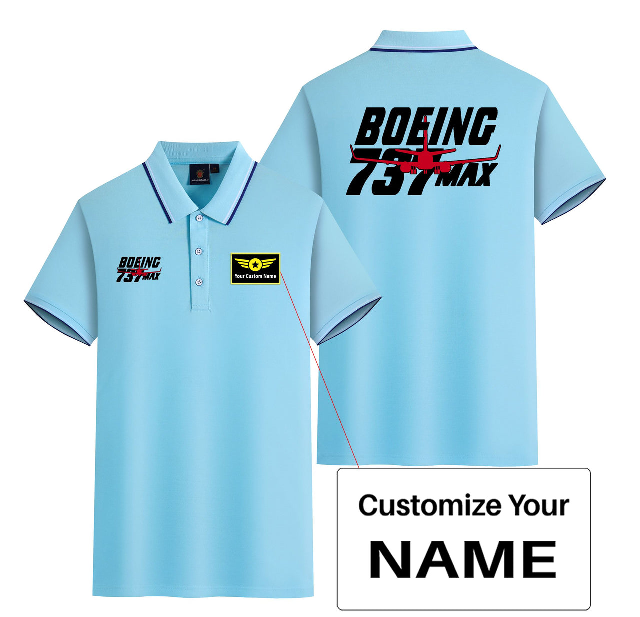 Amazing 737 Max Designed Stylish Polo T-Shirts (Double-Side)