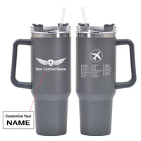 Thumbnail for Aviation Alphabet 2 Designed 40oz Stainless Steel Car Mug With Holder