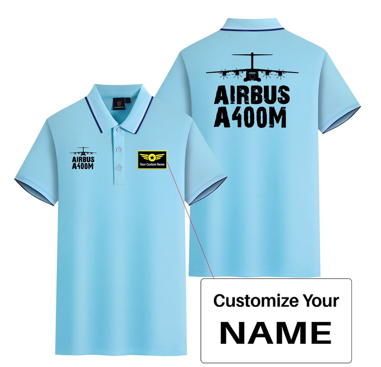 Airbus A400M & Plane Designed Stylish Polo T-Shirts (Double-Side)