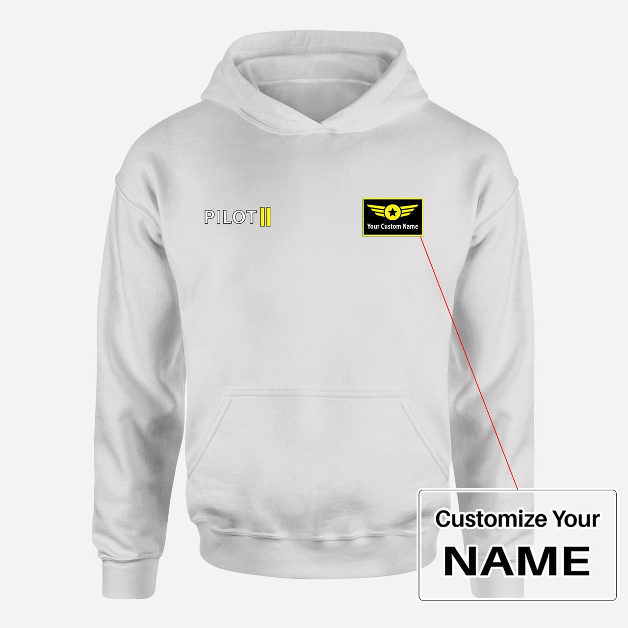 Pilot & Stripes (2 Lines) Designed Hoodies