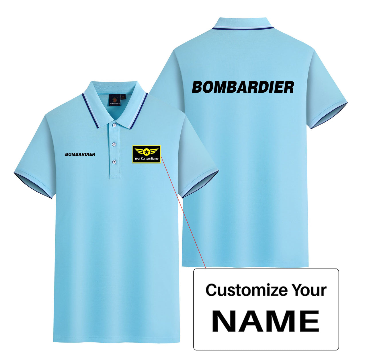 Bombardier & Text Designed Stylish Polo T-Shirts (Double-Side)