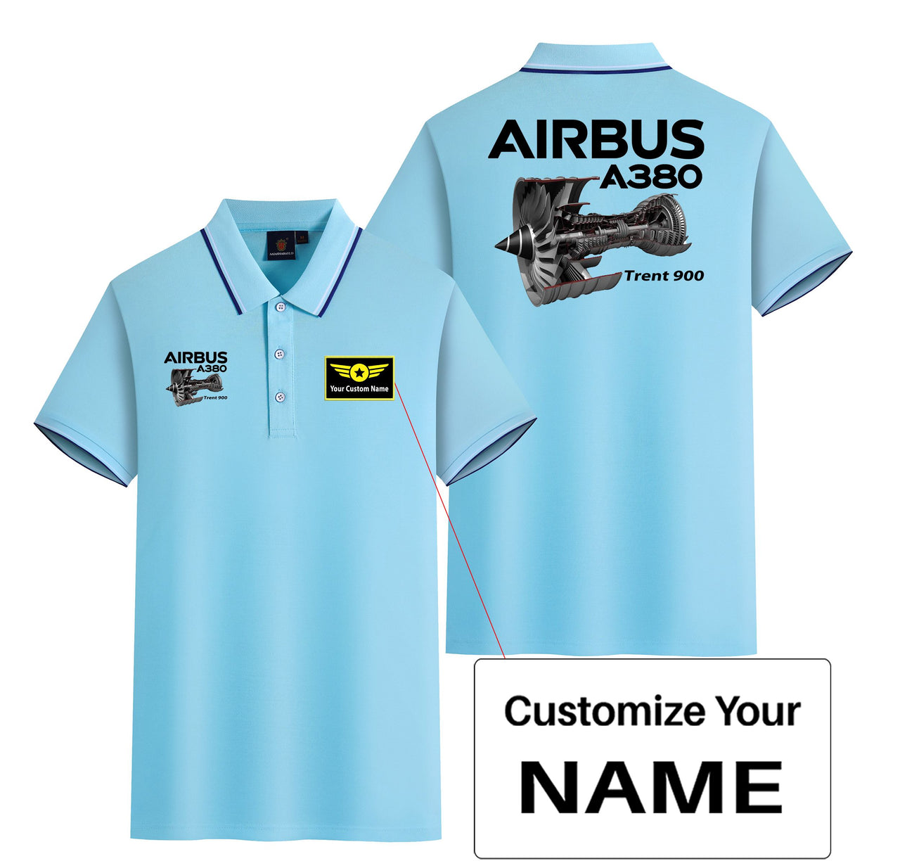 Airbus A380 & Trent 900 Engine Designed Stylish Polo T-Shirts (Double-Side)