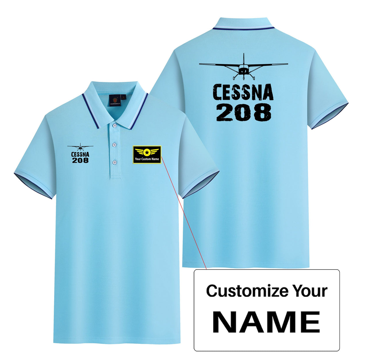 Cessna 208 & Plane Designed Stylish Polo T-Shirts (Double-Side)