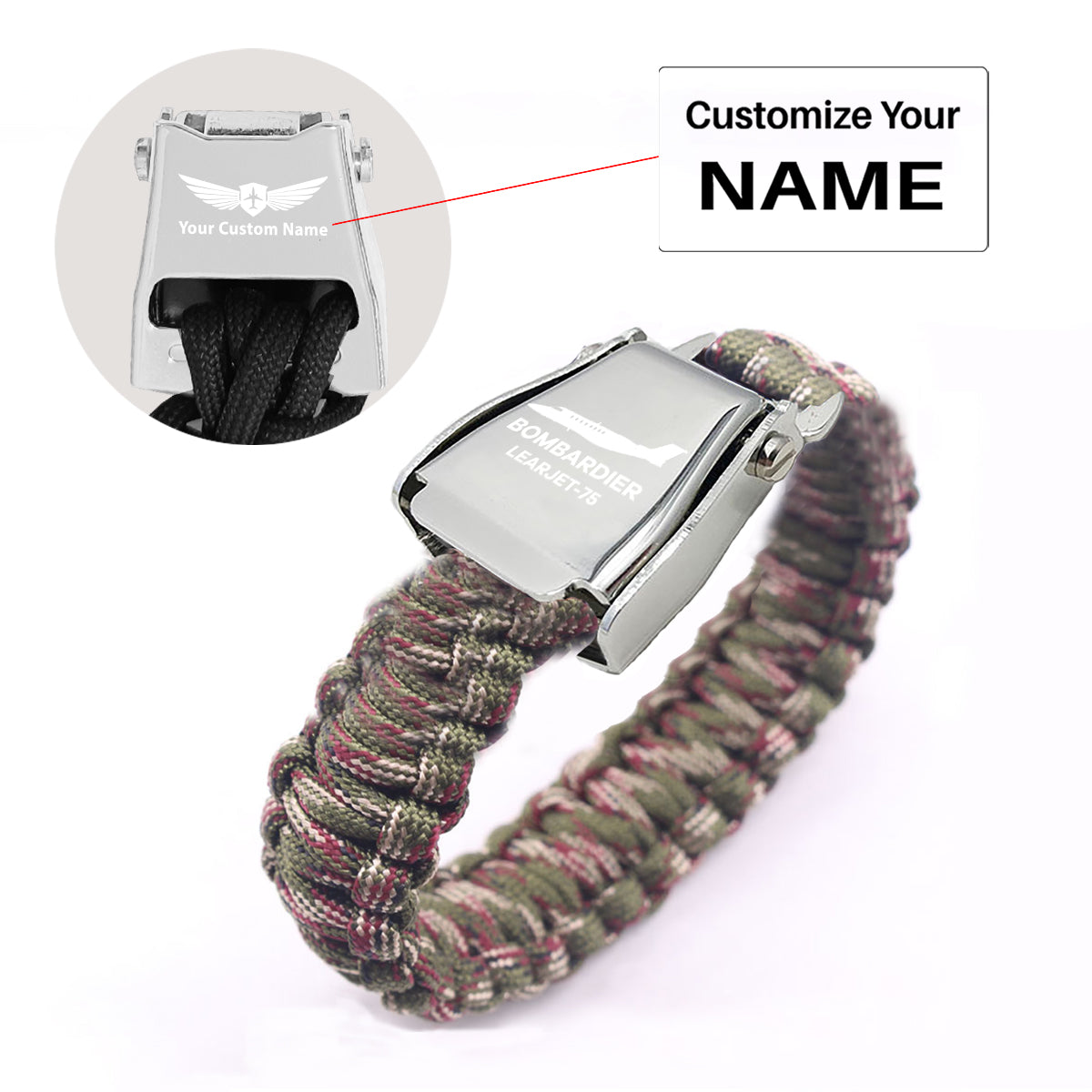 The Bombardier Learjet 75 Design Airplane Seat Belt Bracelet