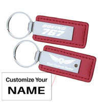 Thumbnail for Boeing 767 & Text Faux Leather Key Chains