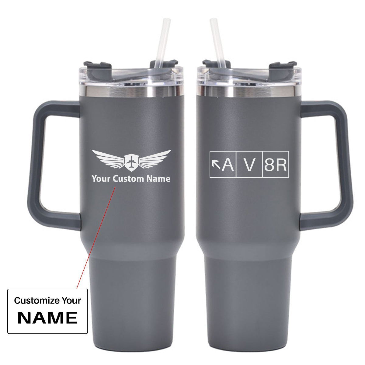 AV8R Designed 40oz Stainless Steel Car Mug With Holder