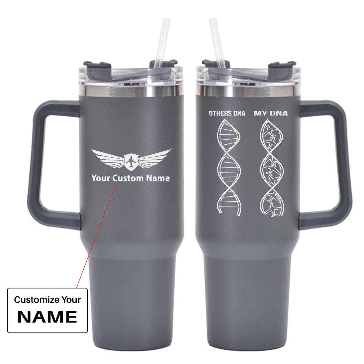 Aviation DNA Designed 40oz Stainless Steel Car Mug With Holder