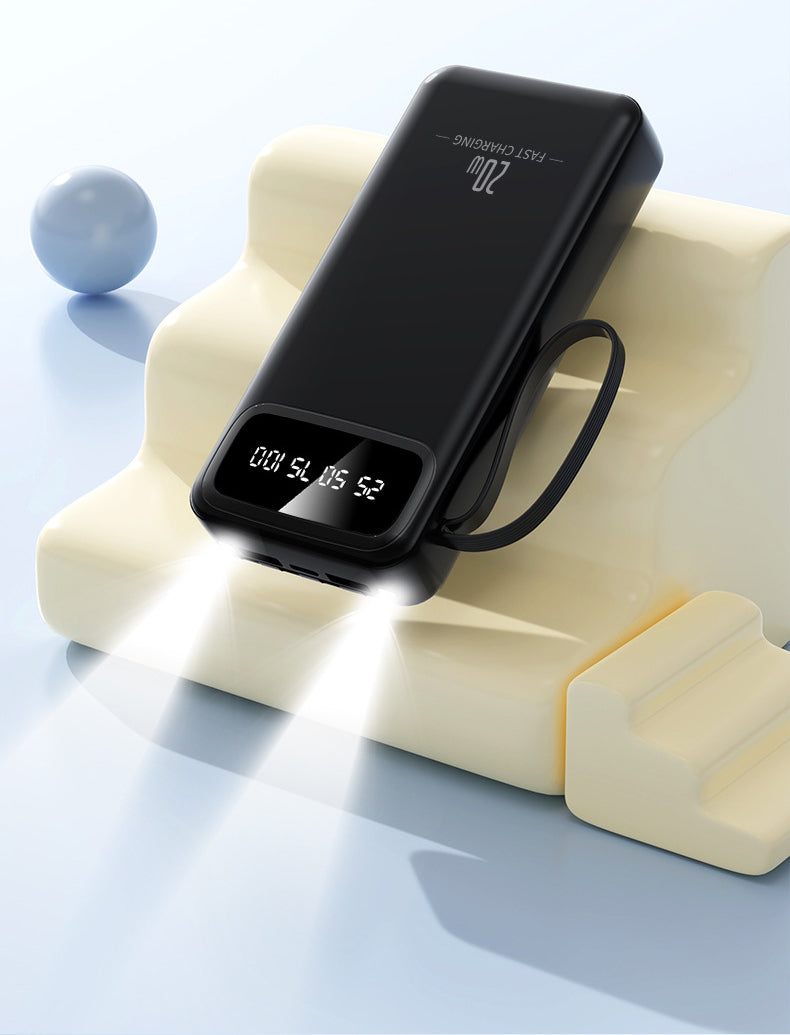 10000mAh 4-in-1 Built-in Cable Power Bank: Fast Charging