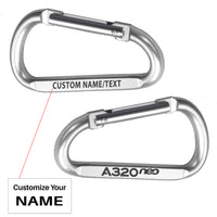 Thumbnail for A320neo & Text Designed Aluminum Alloy Carabiner Key chains