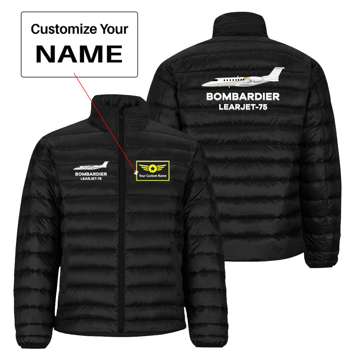 The Bombardier Learjet 75 Designed Padded Jackets