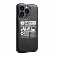 Thumbnail for Flight Attendant Label Designed Leather iPhone Cases