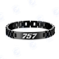 Thumbnail for 757 Flat Text Designed Stainless Steel Chain Bracelets