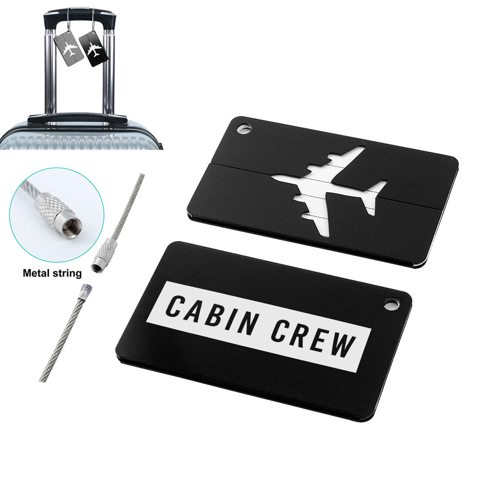 Cabin Crew Text Designed Aluminum Luggage Tags