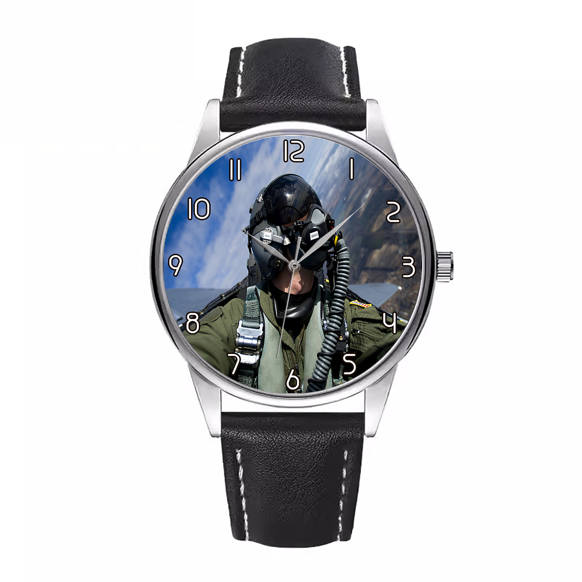 Amazing Military Pilot Selfie Designed Fashion Leather Strap Watches