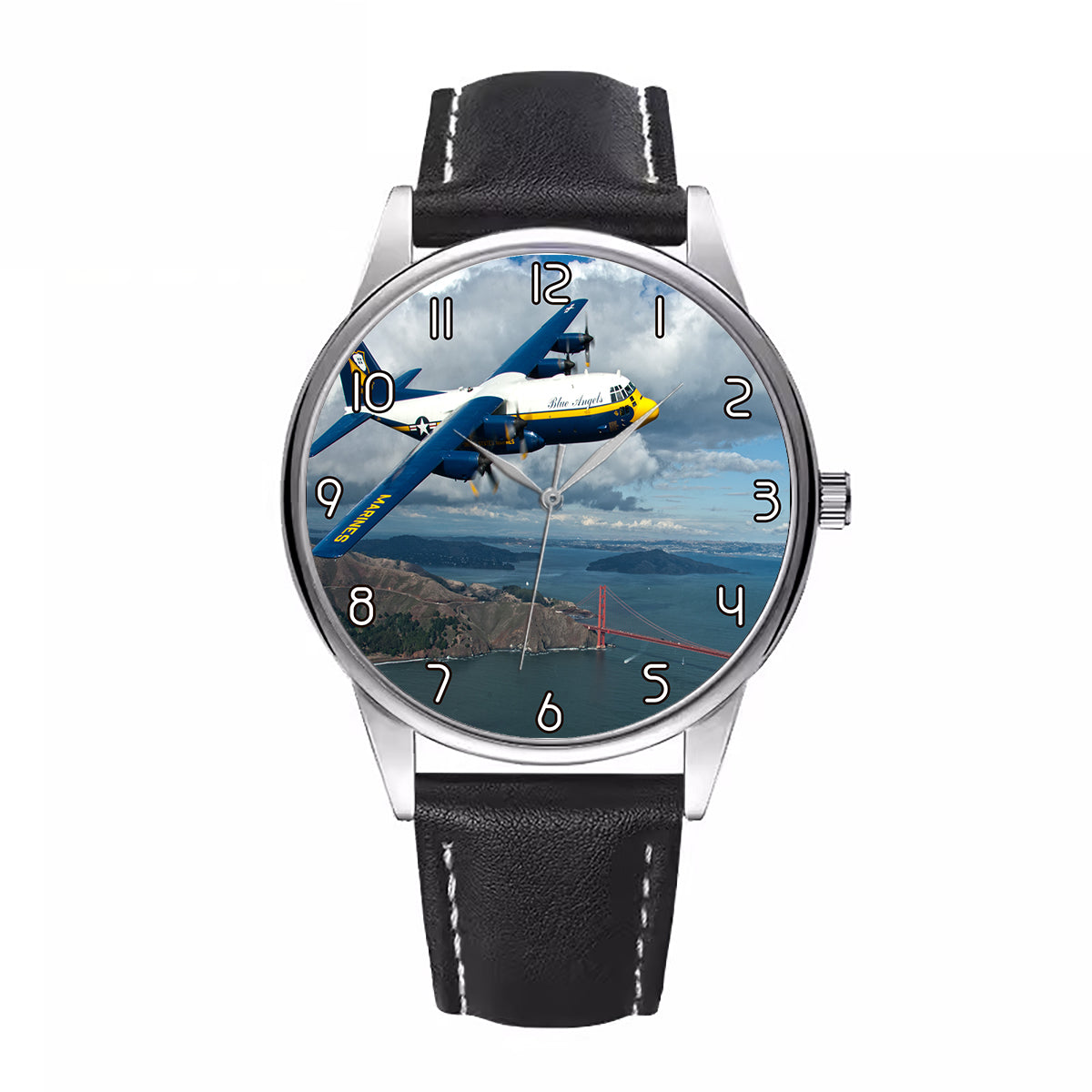 Blue Angels & Bridge Designed Fashion Leather Strap Watches