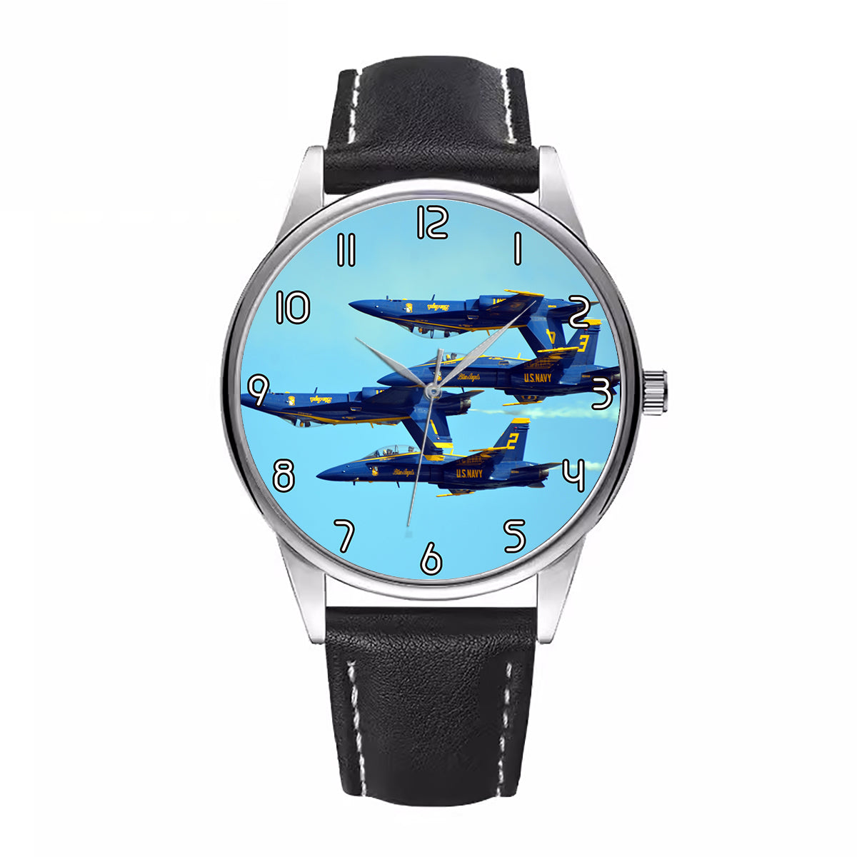 US Navy Blue Angels Designed Fashion Leather Strap Watches