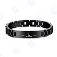 Thumbnail for Sukhoi Superjet 100 Silhouette Designed Stainless Steel Chain Bracelets