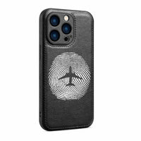 Thumbnail for Aviation Finger Print Designed Leather iPhone Cases