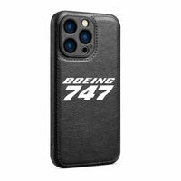 Thumbnail for Boeing 747 & Text Designed Leather iPhone Cases