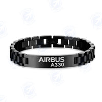 Thumbnail for Airbus A330 & Text Designed Stainless Steel Chain Bracelets