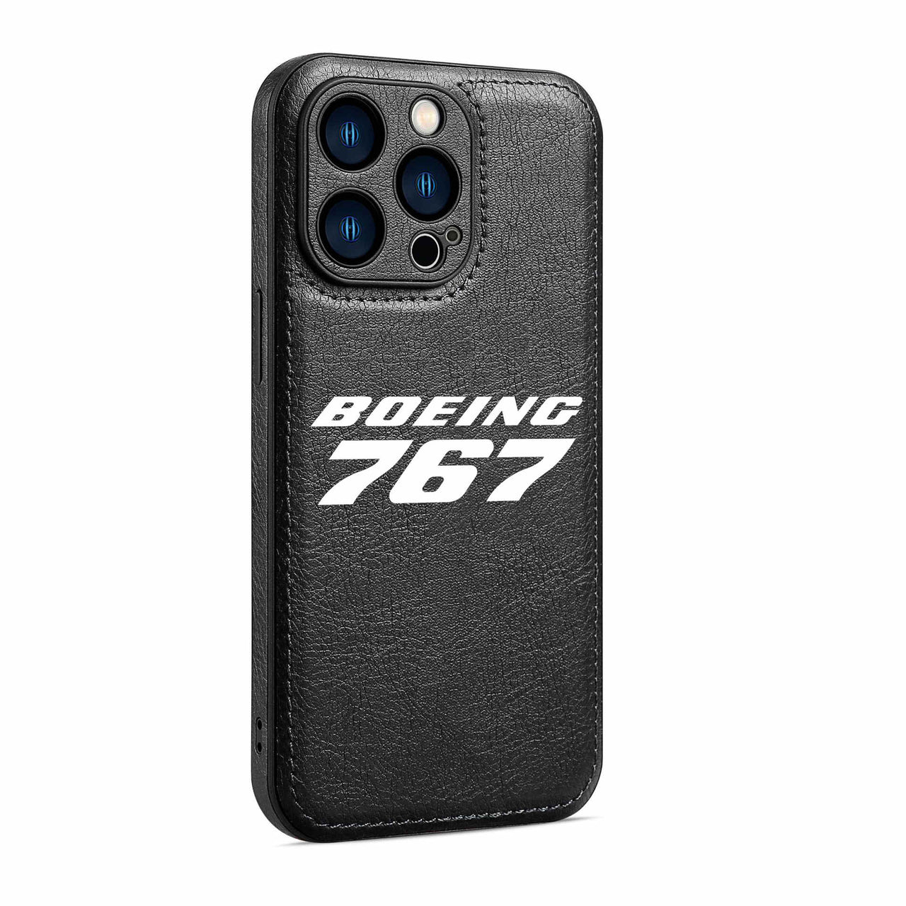 Boeing 767 & Text Designed Leather iPhone Cases
