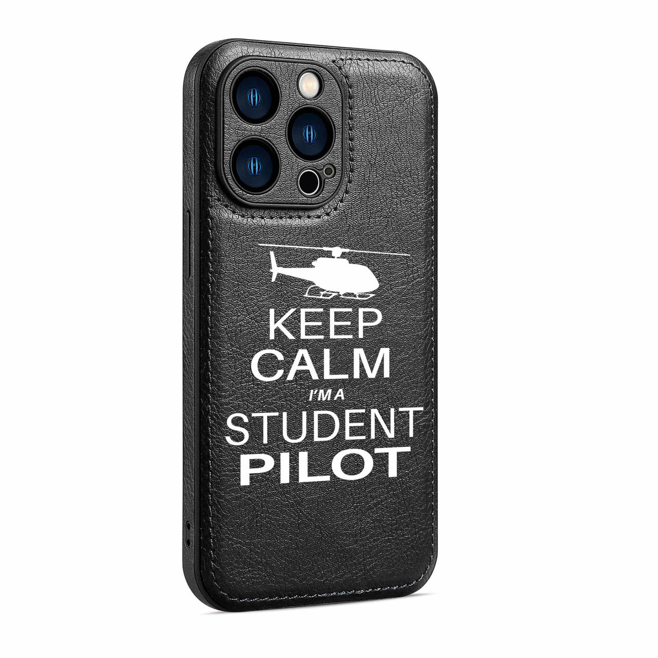 Student Pilot (Helicopter) Designed Leather iPhone Cases