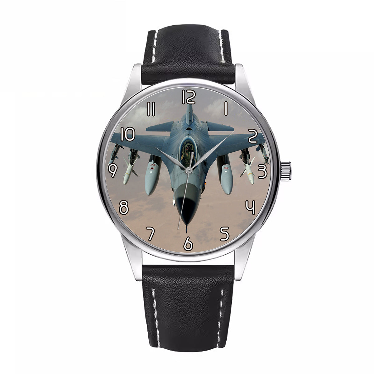 Cruising Fighter Jet 16 Designed Fashion Leather Strap Watches