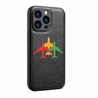 Thumbnail for Colourful 3 Airplanes Designed Leather iPhone Cases