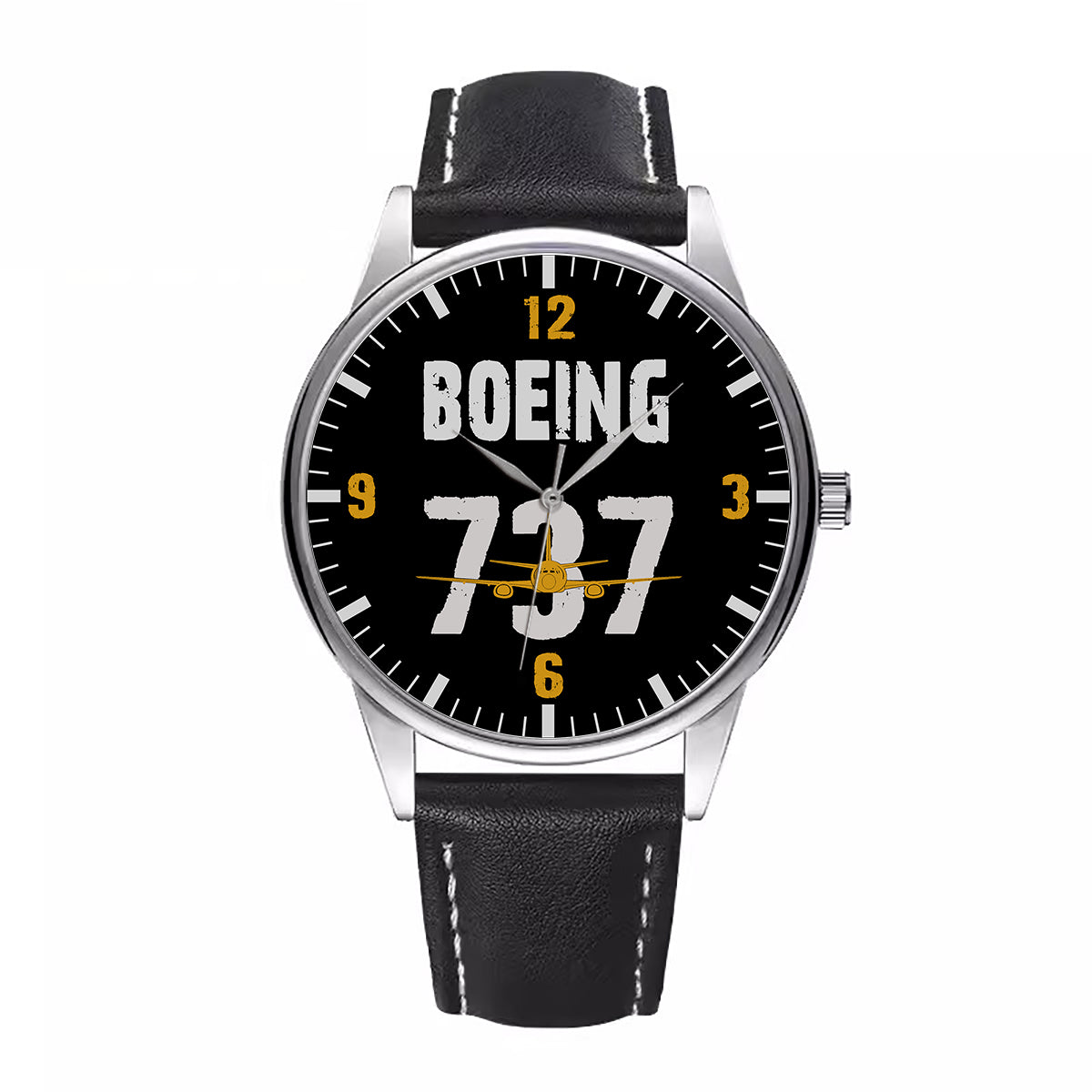 Boeing 737 Designed Designed Fashion Leather Strap Watches