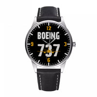 Thumbnail for Boeing 737 Designed Designed Fashion Leather Strap Watches