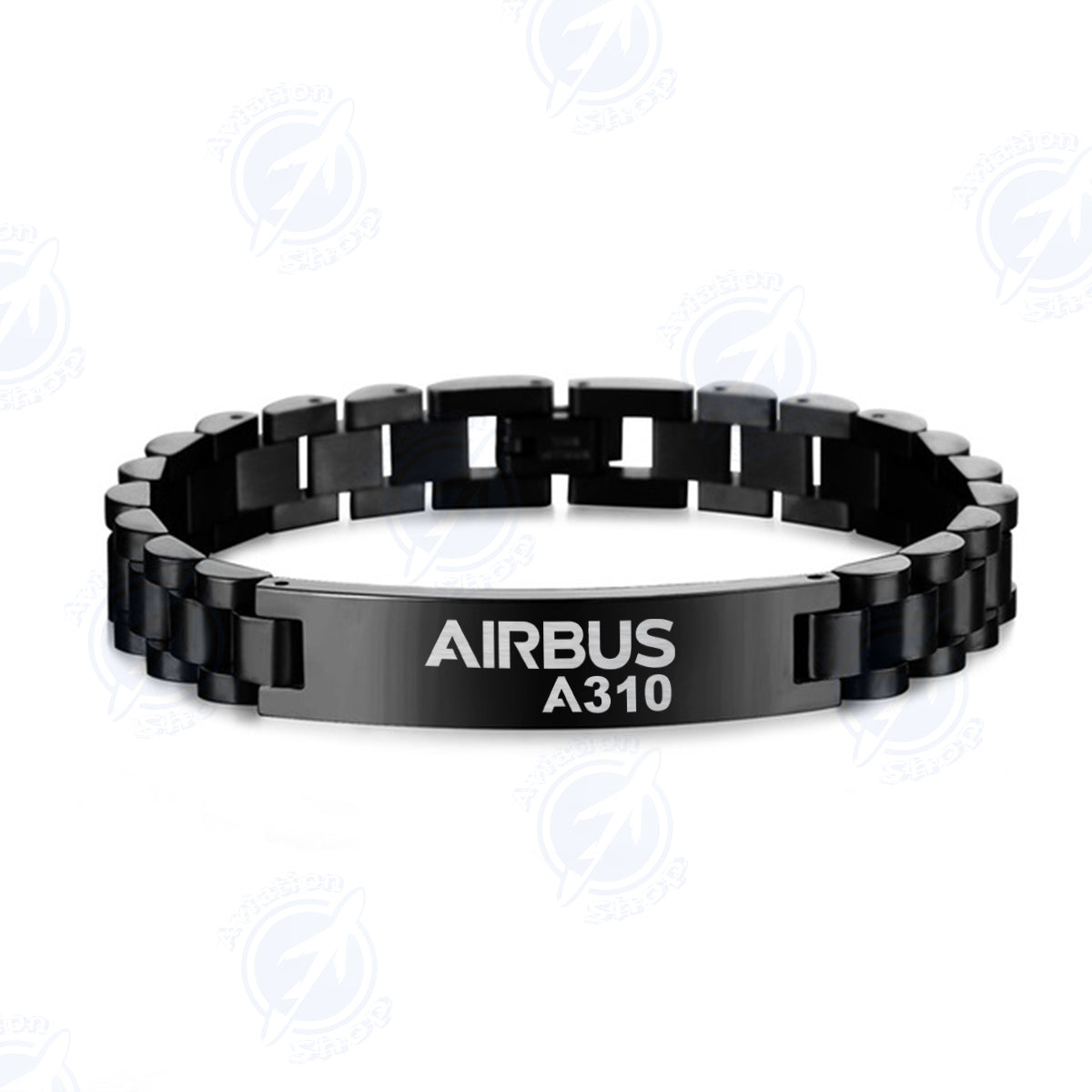 Airbus A310 & Text Designed Stainless Steel Chain Bracelets