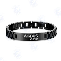 Thumbnail for Airbus A310 & Text Designed Stainless Steel Chain Bracelets