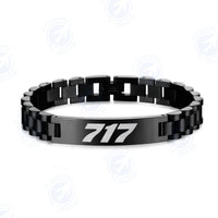 Thumbnail for 717 Flat Text Designed Stainless Steel Chain Bracelets