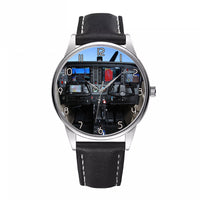 Thumbnail for Cessna 172 Cockpit Designed Fashion Leather Strap Watches