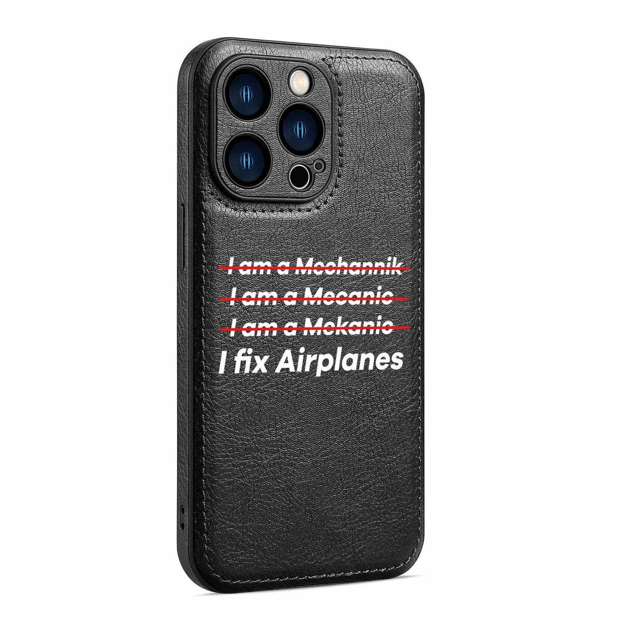 I Fix Airplanes Designed Leather iPhone Cases