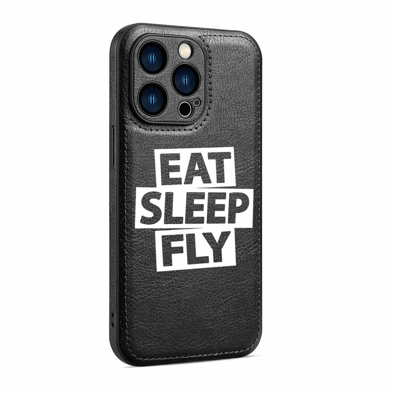 Eat Sleep Fly Designed Leather iPhone Cases