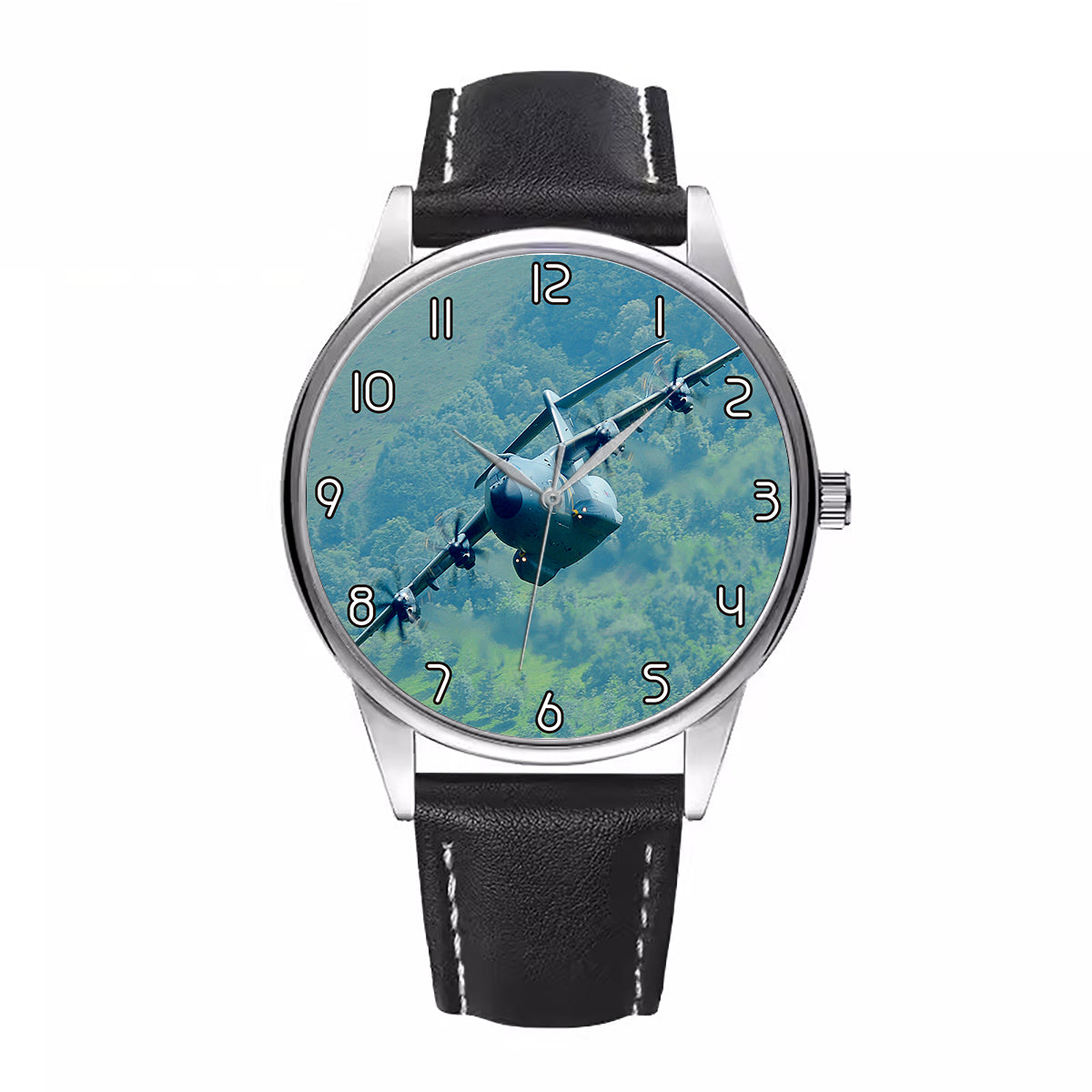 Cruising Airbus A400M Designed Fashion Leather Strap Watches