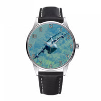 Thumbnail for Cruising Airbus A400M Designed Fashion Leather Strap Watches