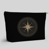 Thumbnail for Black Vintage Style Compass Designed Zipper Pouch