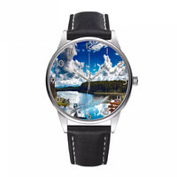 Thumbnail for Amazing Scenary & Sea Planes Designed Fashion Leather Strap Watches